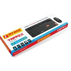 CLAVIER ET SOURIS SANS FIL TAPPEX NOIR "TECHNO" REF: 8707
