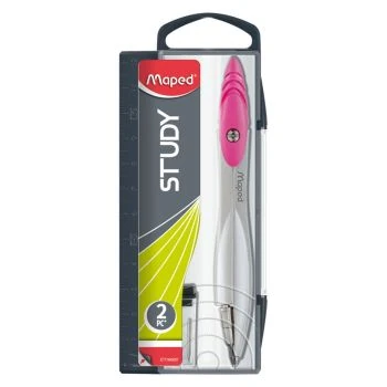 COMPAS MINE ECOLIER METALLIQUE STUDY + MINE 02 mm ROSE "MAPED" REF: 119450