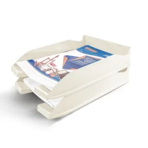 CORBEILLE A COURRIERS EN PLASTIQUE BLANC MORANDI "TECHNO" REF: 70797