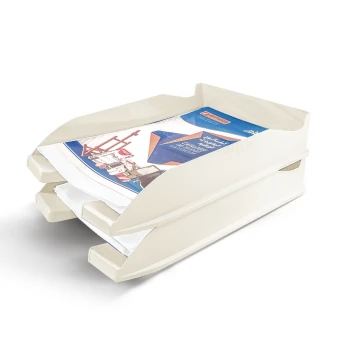 CORBEILLE A COURRIERS EN PLASTIQUE BLANC MORANDI "TECHNO" REF: 70797
