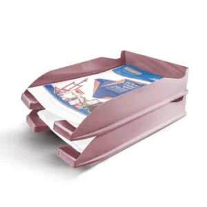 CORBEILLE A COURRIERS EN PLASTIQUE ROSE MORANDI "TECHNO" REF: 70830