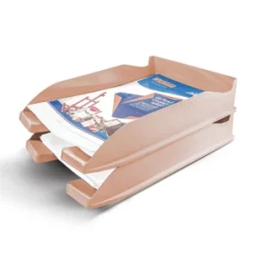 CORBEILLE A COURRIERS EN PLASTIQUE SAUMON MORANDI "TECHNO" REF: 70901