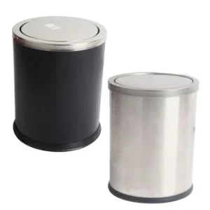 CORBEILLE A PAPIER RONDE COUVERCLE BASCULANT 11L TECHNO