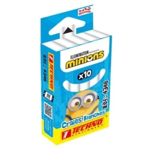 CRAIE BLANCHE DE 10 PIECES MOTIF MINIONS "TECHNO" REF: 4348
