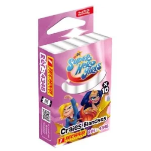CRAIE BLANCHE DE 10 PIECES MOTIF SUPER HERO GIRLS "TECHNO" REF: 4348