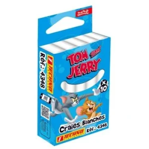CRAIE BLANCHE DE 10 PIECES MOTIF TOM & JERRY "TECHNO" REF: 4348
