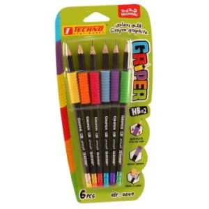 CRAYON GRAPHITE HEXAGONAL HB=2 6PCS S.CARTE "TECHNO" REF: 4649