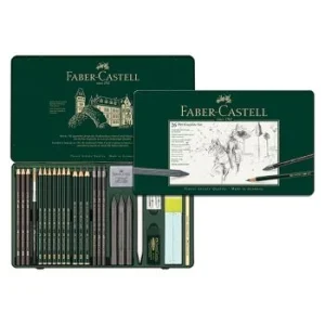CRAYON PITT GRAPHITE BOITE METALLIQUE DE 26 PIECES "FABER CASTELL" REF: 112974