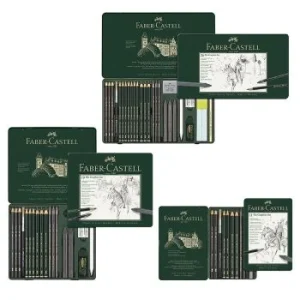 CRAYON PITT GRAPHITE BOITE METALLIQUE "FABER CASTELL"