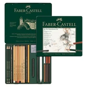 CRAYON PITT MONOCHROME BOITE METALLIQUE DE 21 PIECES "FABER CASTELL" REF: 112976