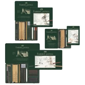 CRAYON PITT MONOCHROME BOITE METALLIQUE "FABER CASTELL"