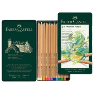 CRAYON PITT PASTEL BOITE METALLIQUE DE 12 "FABER CASTELL" REF: 112112