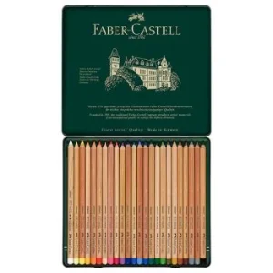 CRAYON PITT PASTEL BOITE METALLIQUE DE 24 "FABER CASTELL" REF: 112124