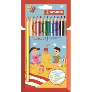 CRAYONS COULEURS DE 12 COULEURS TRIO AVEC TAILLE CRAYONS "STABILO" REF: 203/2-12
