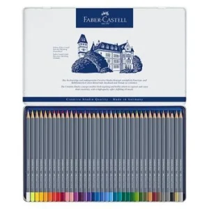 CRAYONS DE COULEUR AQUARELLABLES GOLDFABER BOITE METALLIQUE DE 36 "FABER CASTELL" REF: 114636