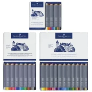 CRAYONS DE COULEUR AQUARELLABLES GOLDFABER BOITE METALLIQUE "FABER CASTELL"