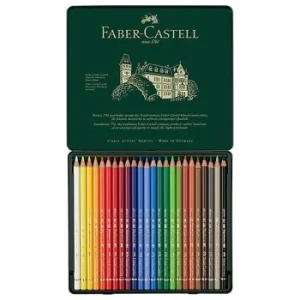 CRAYONS DE COULEUR POLYCHROMOS BOITE METALLIQUE DE 24 "FABER CASTELL" REF: 110024