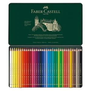 CRAYONS DE COULEUR POLYCHROMOS BOITE METALLIQUE DE 36 "FABER CASTELL" REF: 110036