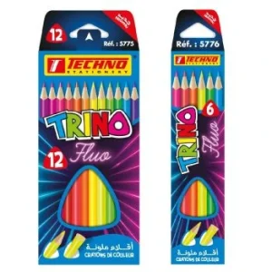 CRAYONS DE COULEUR TRINO FLUO "TECHNO"