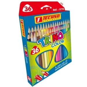 CRAYONS DE COULEUR TRINO LONG BOITE DE 36 PIECES "TECHNO" REF: 5770