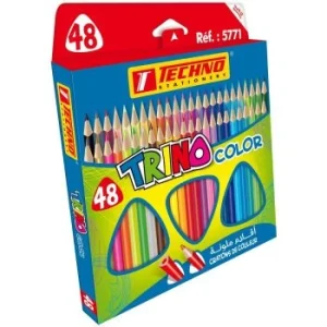 CRAYONS DE COULEUR TRINO LONG BOITE DE 48 PIECES "TECHNO" REF: 5771