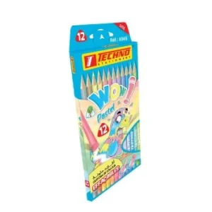 CRAYONS DE COULEUR WOW PASTEL BOITE DE 12 COULEURS "TECHNO" REF: 6565