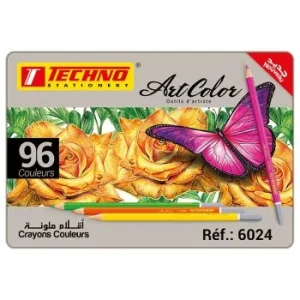 CRAYONS DE COULEURS ARTCOLOR BOITE METALE DE 96 PIECES "TECHNO" REF: 6024