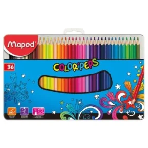 CRAYONS DE COULEURS COLOR'PEPS BOITE METALLIQUE DE 36 COULEURS "MAPED" REF: 832056