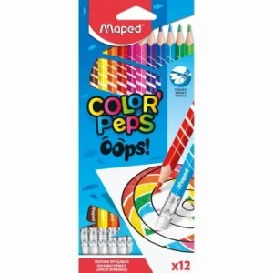 CRAYONS DE COULEURS COLORPEPS EFFACABLES OOPS "MAPED"