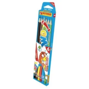 CRAYONS DE COULEURS DE 06 PIECES EFFAÇABLE WOW "TECHNO" REF: 5800