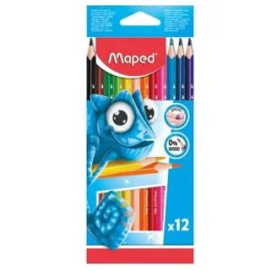 CRAYONS DE COULEURS PLAST COLOR X12 PULSE "MAPED" REF: 862252
