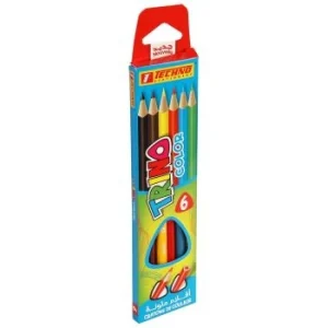 CRAYONS DE COULEURS TRINO BOITE DE 06 PIECES "TECHNO" REF: 5293