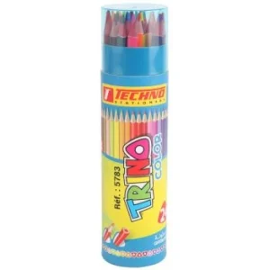 CRAYONS DE COULEURS TRINO BOITE RONDE DE 24 PIECES "TECHNO" REF: 5783