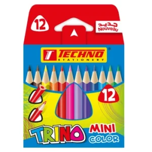 CRAYONS DE COULEURS TRINO MINI BOITE DE 12 PIECES "TECHNO" REF: 5294
