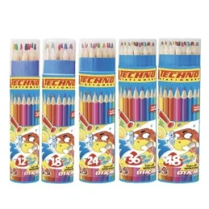 CRAYONS DE COULEURS WOW EFFAÇABLE BOITE RONDE "TECHNO"