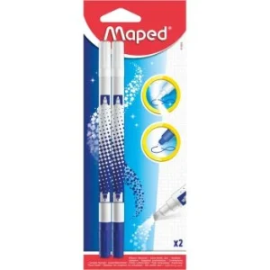 EFFACEUR REECRIVEUR ENCRE 02 PCS POINTE BISEAUTEE SOUS BLISTER "MAPED" REF: 012802