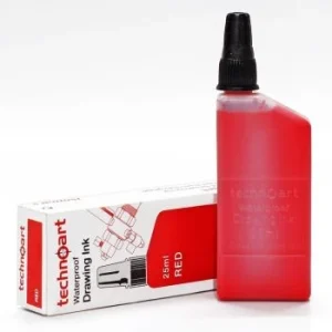 ENCRE A DESSIN ETANCHE 25ml ROUGE "ISOMARS" REF: NK100-RD