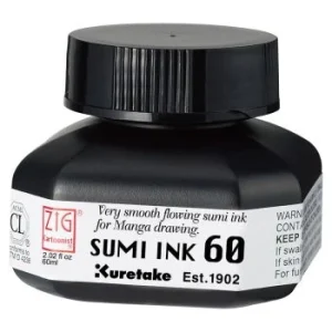 ENCRE CALLIGRAPHIE SUMI INK NOIR DE 60 ml "Kuretake" REF: CNCE103-6
