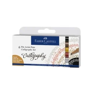 ENSEMBLE PITT ARTIST PEN CALLIGRAPHIE BOITE DE 6 "FABER CASTELL" REF: 167506