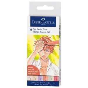 ENSEMBLE PITT ARTIST PEN MANGA KAOIRO POCHETTE DE 6 PIECES "FABER CASTELL" REF: 167168