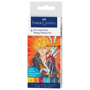 ENSEMBLE PITT ARTIST PEN MANGA SHÔNEN POCHETTE DE 6 PIECES "FABER CASTELL" REF: 167157