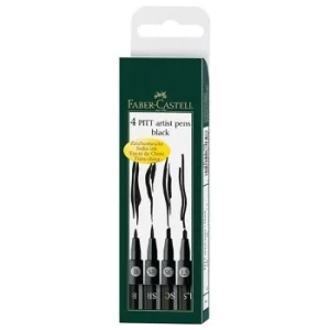 ENSEMBLE PITT ARTIST PEN NOIR SB/SC/1.5/B POCHETTE DE 4 PIECES "FABER CASTELL" REF: 167139