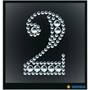 ETIQUETTES CRYSTAL CHIFFRE 2 "HERMA" REF: 15358