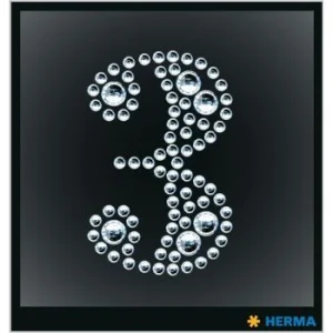 ETIQUETTES CRYSTAL CHIFFRE 3 "HERMA" REF: 15359