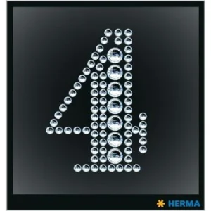 ETIQUETTES CRYSTAL CHIFFRE 4 "HERMA" REF: 15360