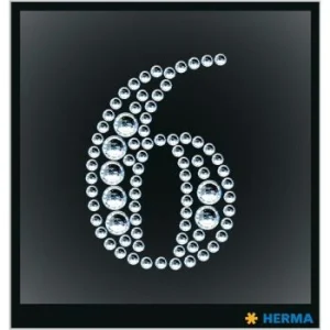 ETIQUETTES CRYSTAL CHIFFRE 6 "HERMA" REF: 15362