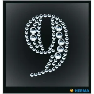 ETIQUETTES CRYSTAL CHIFFRE 9 "HERMA" REF: 15365