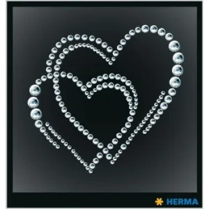 ETIQUETTES CRYSTAL DOUBLES CŒURS "HERMA" REF: 15385