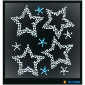 ETIQUETTES CRYSTAL ETOILE ARGENT ET BLEU "HERMA" REF: 15388