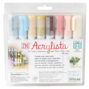 FEUTRE ACRYLISTA POCHETTE DE 8 COULEURS NATUREL "Kuretake" REF: PAC-50/8VC